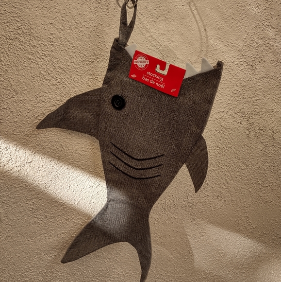 Shark Stocking Gift Novelty Christmas Holiday Festive Coastal Ocean - Picture 5 of 10
